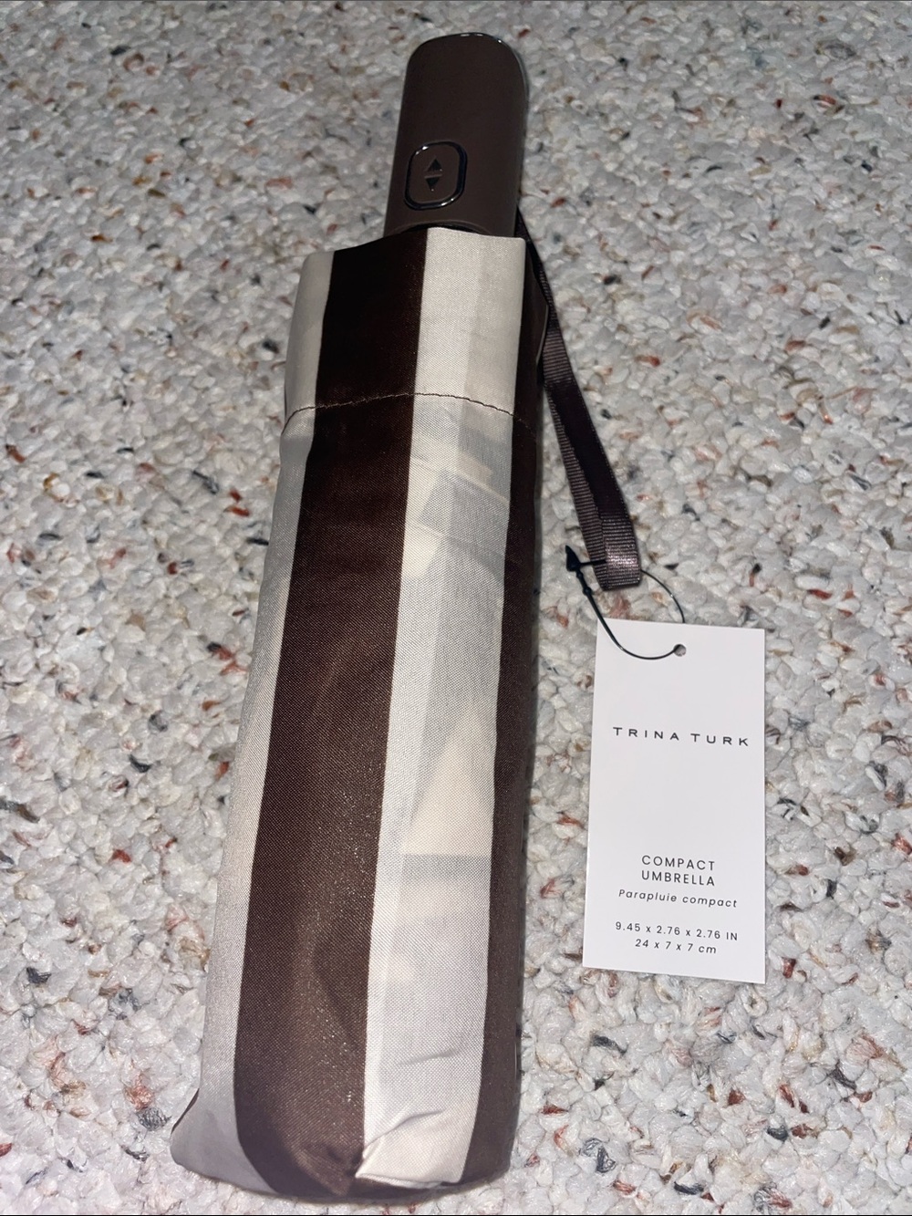 Trina Turk Brown and Cream Compact Umbrella